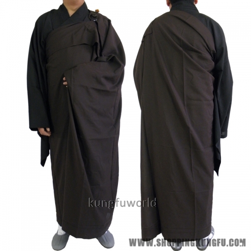 Shaolin Temple Monk Dress Zen Buddhist ManYi Kesa Robe with Inside Haiqing Robe Lay Meditation Suit Uniform