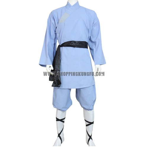 Sky Blue Cotton Shaolin Kung fu Uniform Martial arts Suit