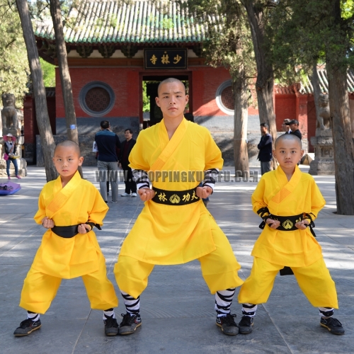 Yellow Color Shaolin Monk Kung fu Uniform Chinese Martial arts Suit Kids & Adults