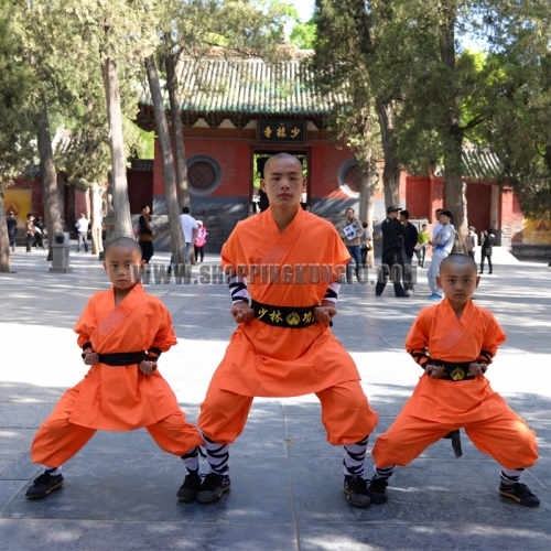 Durable Orange Shaolin Monk Uniforms Kung fu Suit Tai chi Martial arts Clothes