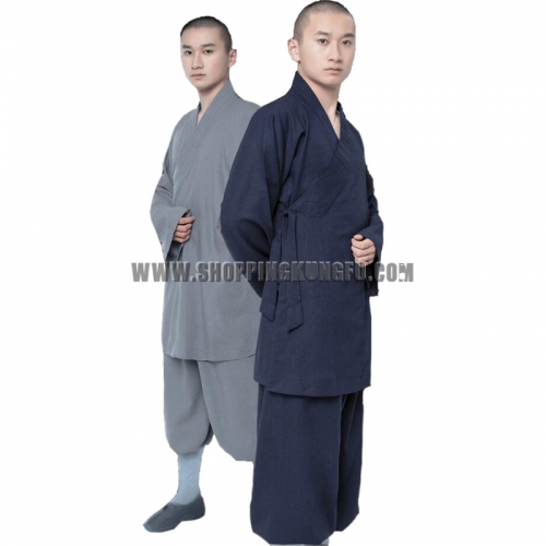 Cotton Linen Shaolin Monk Robe Buddhist Arhat Monk Suit