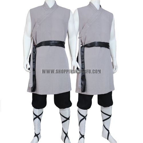 Summer Sleeveless Shaolin Kung fu Uniform Monks Training Suit Custom Tailored