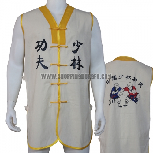 Shaolin T-shirt White Arhat Monk Kung fu Vest Wushu Martial arts Jacket