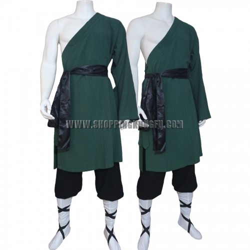 Summer Men's Shaolin Kung fu Suit One-sleeve Warrior Monk Martial arts Uniforms