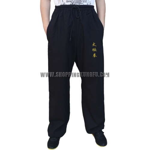 Embroidery Winter Kung fu Pants Wudang Martial arts Shaolin Tai Chi Trousers