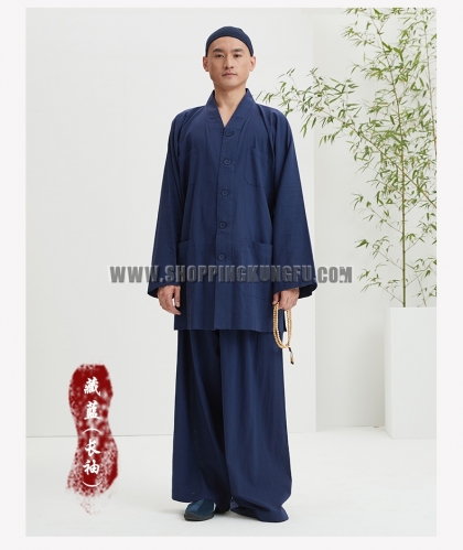 Shaolin Monk Robe Duangua Kung fu Uniform Buddhist Meditation Tai chi Suit