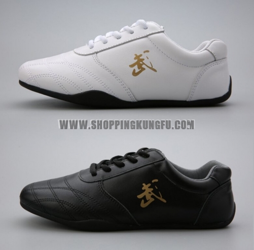 Unisex Soft Cow Leather Kung fu Tai chi Shoes Martial arts Wushu Sports Sneakers