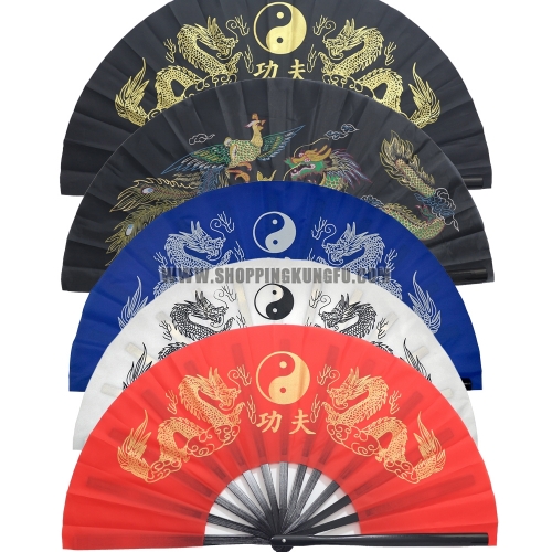 High Quality Bamboo Dragons Tai chi Fan Kung fu Martial arts Training Fans