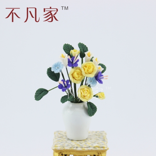 Dollhouse decoration 1:12 scale miniature flower beautiful Yellow flower Model