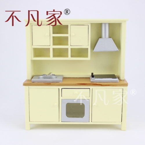 Fine Dollhouse 1/12 Scale Miniature furniture beautiful Kitchen cabinet cooking bench