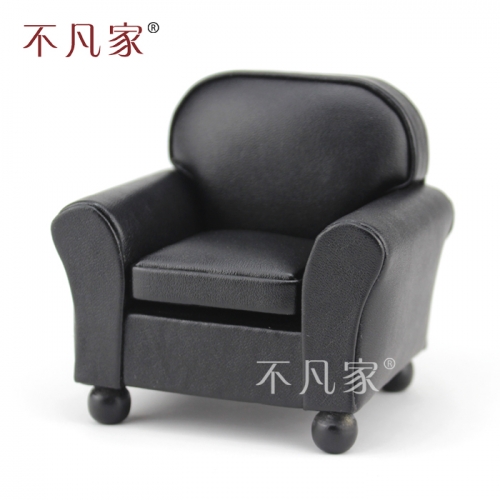 Fine 1/12 Scale Miniature Luxurious Elegant Grand black Armchair for Dollhouse