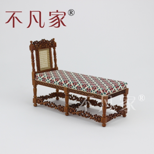 Dollhouse 1/12 Scale Miniature furniture Hand Carved classical deck chair