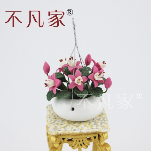 1:12 scale dollhouse Handmade balcony hanging basket Mini flower