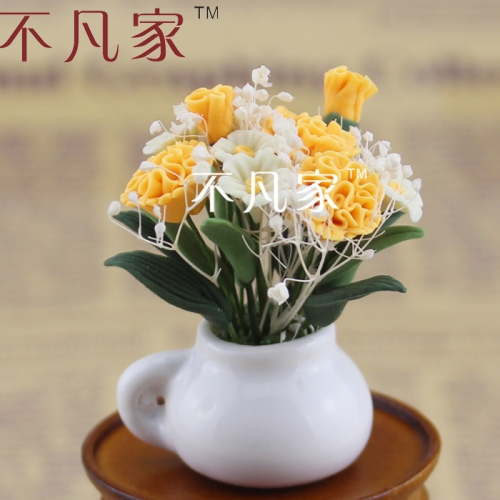 FREE SHIPPING HOT SALE 1/12 SCALE GOOD HIGH QUALITY LOVELY MINIATURE FLOWER FOR DOLLHOUSE DECORATION