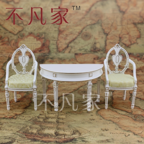Dollhouse 1/12 scale miniature furniture nice Handmade Gold lovely chair and table set
