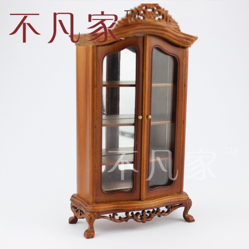 Dollhouse 1/12 scale miniature furniture Excellent quality carving Glass cabint