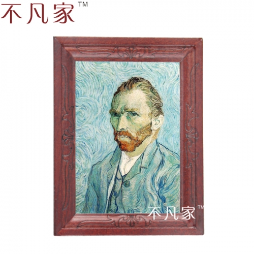 Wholesale 1:12 scale miniature classical van gogh self-portrait  oil painting E-3