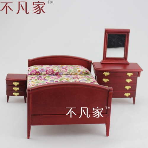Fine 1/12th Scale Miniature Handmade grand wooden bedroom set for dollhouse
