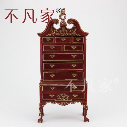 Dolls house 1/12 scale miniature furniture Hand Carved Elegant Collection cabinet