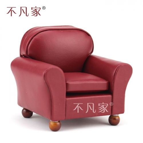 Fine 1/12 Scale Miniature Luxurious Elegant Grand Red Armchair for Dollhouse