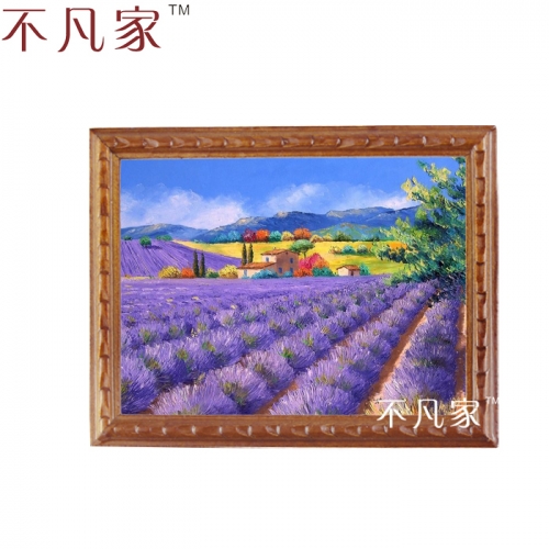 Wholesale  1:12  scale dollhouse  miniatue Classical Lavender flowers oil painting B-14