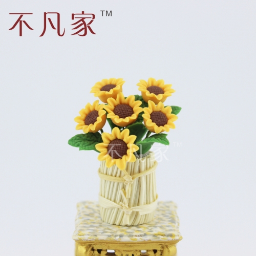 Beautiful Sunflower cluster 1/12 Scale Dolls house Miniature decoration Flower