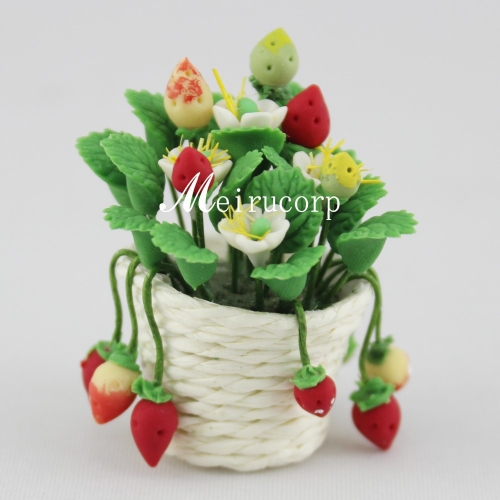 Wholesale fine Dollhouses 1:12 scale Mini flower-strawberry