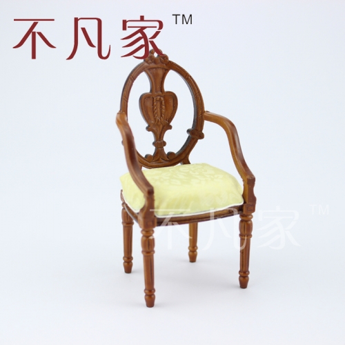 Dollhouse 1/12 scale miniature furniture Beautiful wooden carving Armchair