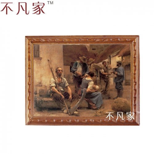 Wholesale  1:12  scale dollhouse  miniatue Classical famers oil painting B-15