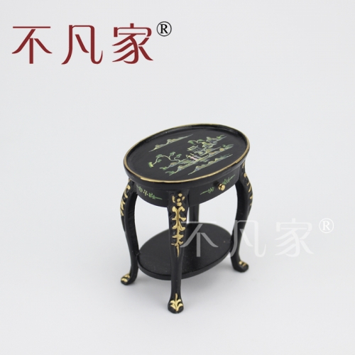 Doll house 1/12th Scale Miniature furniture Black hand painted small table