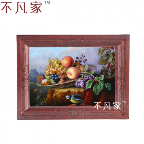 Dollhouse Wholesale 1:12 scale miniature classical beautiful fruits oil Home Decorations Painting Frame E-8