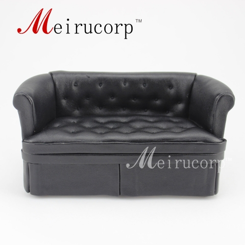 dollhouse 1:12 scale miniature furniture Beautiful black double sofa