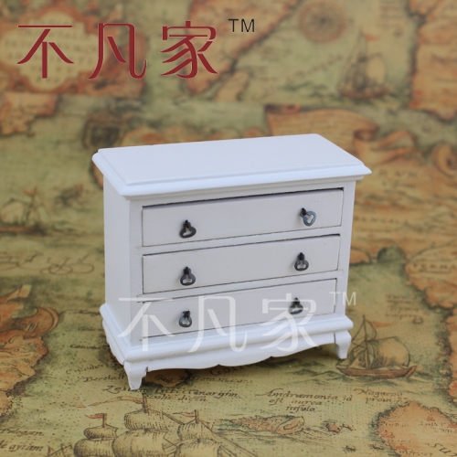 1:12 scale dollhouse miniature furniture wooden White drawer cabinet