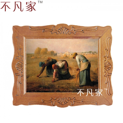 Wholesale Dollhouse 1:12 scale miniature classical some farmers in a farm oil Home Decorations Painting Frame D-10
