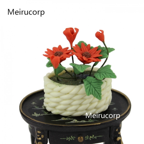 Details about Dollhouse 1/12 Scale Well Made Miniature Nice FLOWER Basket flowerpot