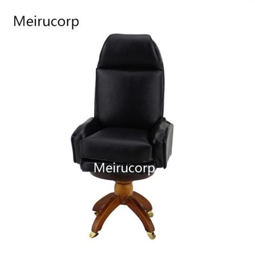 FINE 1/12 scale doll house miniature furniture black Office Swivel chair