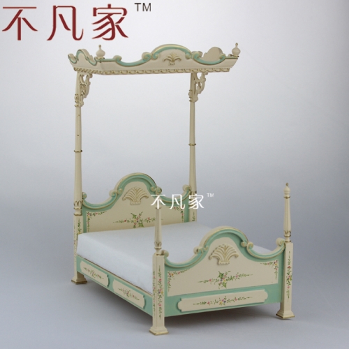Doll house miniature dollhouse fashion double bed