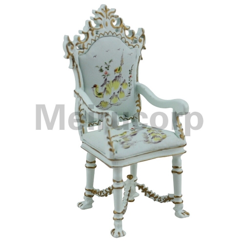 dollhouse furniture 1/12 th Hand painted landscape painting Classical style armchair