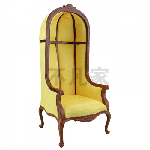 Dolls Furniture model 1:6 scale Hand carved Walnut color luxury Wooden eggshell chair