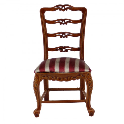 1/12 Scale Dollhouse Furniture Model Hand Carved Walnut Color Dining Chair