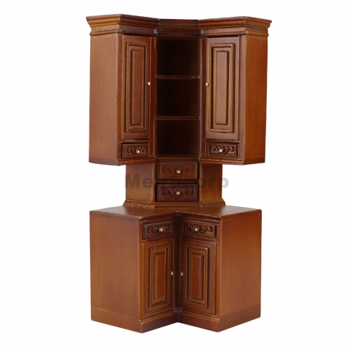 Fine 1/12 scale miniature furniture Modern classical Wooden Corner cabinet