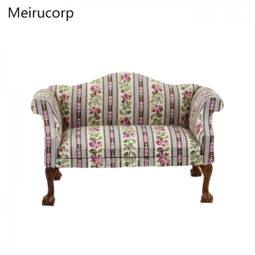 Meirucorp Dollhouse Model Scene 1/12 Scale Miniature Furniture Living Room Fabric Sofa