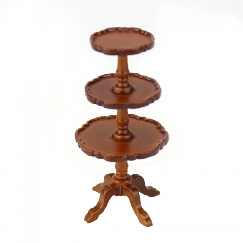 Fine 1/12 Scale Miniature Furniture Well Made Exquisite Walnut Cake stand