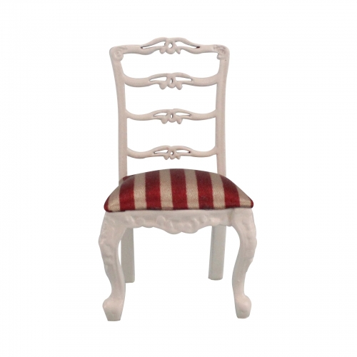 Miniature DollHouse 1/12 scale hand carved White dining chair