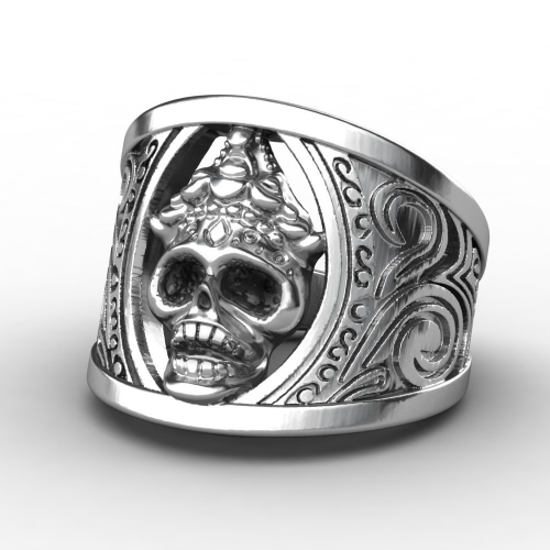 EVBEA Wholesale Classic Evil Skull Ring for Man Stainless Steel Man's Punk Style Jewelry As Gift For New Year