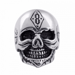 EVBEA Fashion Men Gothic Character Skull Stainless Steel Biker Ring Death Skull Ring For Boy Father Birthday Gift