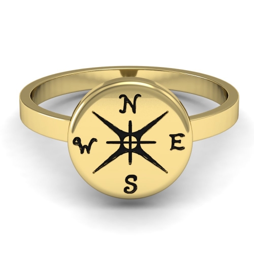 Gold Punk Women Outdoor Jewelry Ring The Original Custom Compass Journey Ring Customised Specially