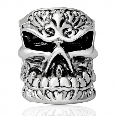Tattoo Hip Hop Punk Big Skull Adjustable Silver Bikers Rings Men Jewelry for Party