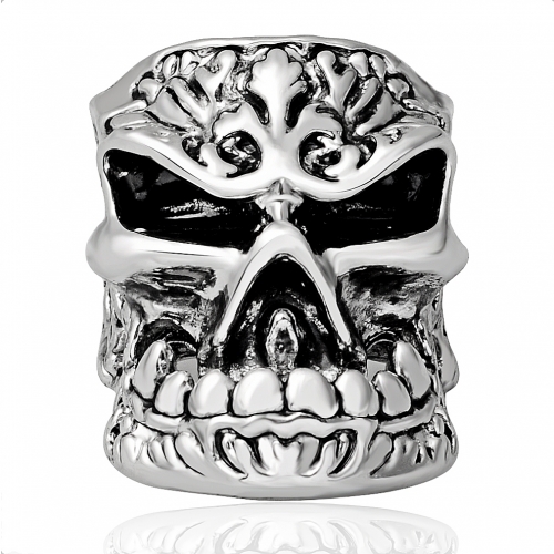Tattoo Hip Hop Punk Monster Big Skull Adjustable Silver Bikers Rings Men Jewelry for Party