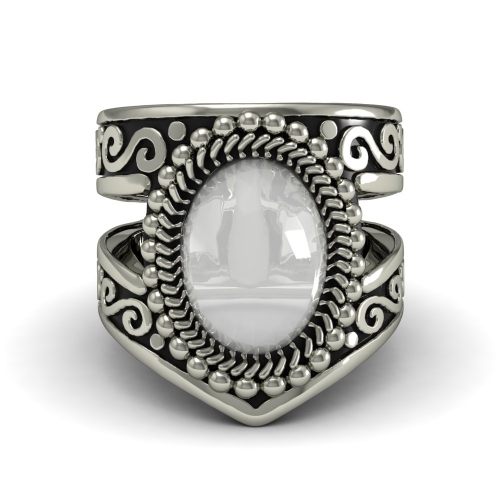 EVBEA Punk Ring Gypsy Style Silver Ring Moonstone y joyería hecha a mano de Rock Rock Ring 2017 El más nuevo diseño